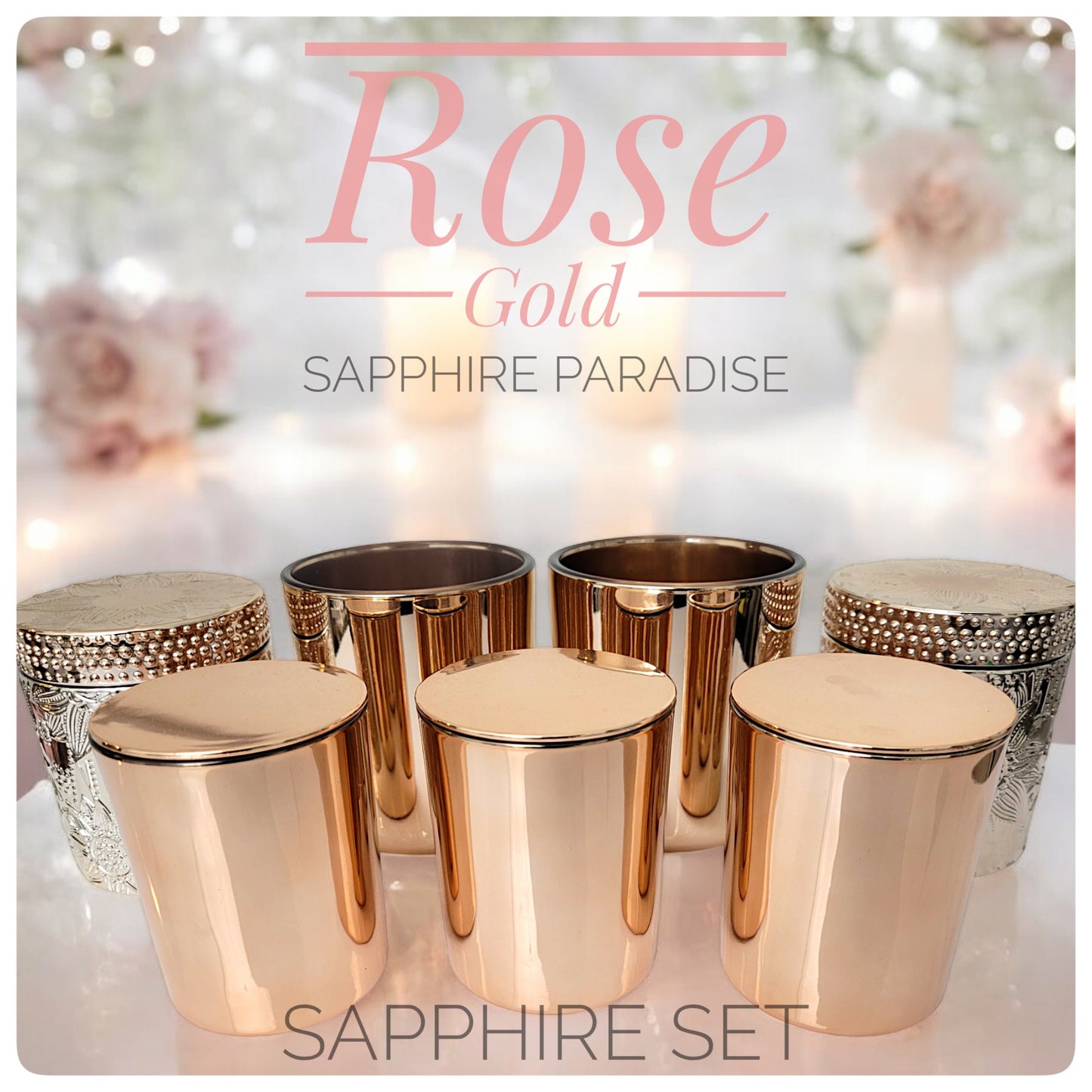 Rose Gold Sapphire Set